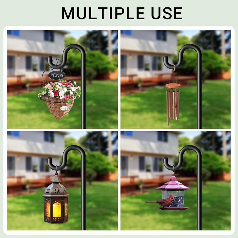 Shepherd Hook for Outdoor, Heavy Duty Bird Feeder Pole with
