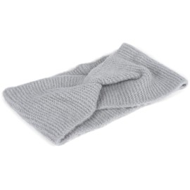 styleBREAKER 04026047 Women's Fine Knit Headband with Twist Knot, Warm Winter Headband, Colour: Grey