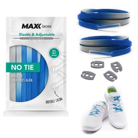 Maxx laces, Flat Elastic Shoelaces with Adjustable Tension, in Various Colours, Non-tie shoelaces, Comfortable Shoe Ties, Easy to Use, Fits Any Shoe, multicolour, 120