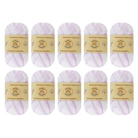 10-Pack of Yonkey Monkey Fingering Weight Yarn - 70% Rayon derived from Bamboo, 30% Cotton - Softest Quality for Crocheting and Knitting - Imported