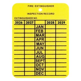 (100 Pack) 2026 to 2029 Plastic Indoor Outdoor 4 Year Fire Extinguisher Monthly Inspection Tags
