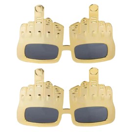 MIVAIUN 2 Pairs Party Sunglasses with Fingers Hippie Glasses Skirt Glasses Party Props Photo Booth Props Hipster Sunglasses for Adults Children Party Costume Accessories (2 Pairs)