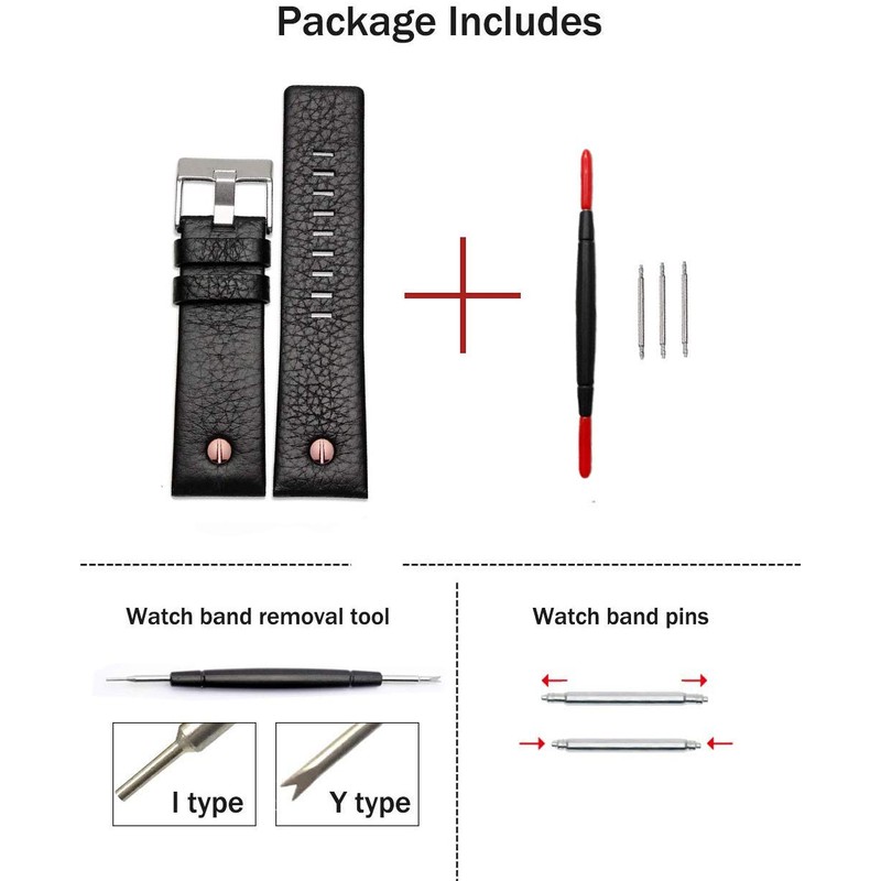 Choco&Man US Men's Leather Watch Band Strap