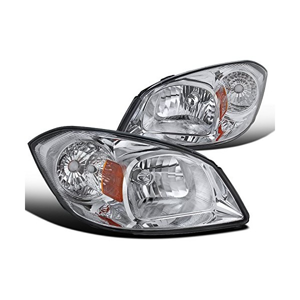 Spec-D Tuning Chrome Clear Headlights Compatible with Chevy Cobalt 2005-2010,