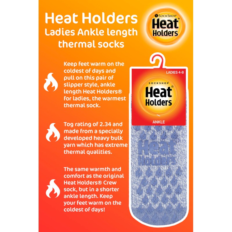 HEAT HOLDERS - Ladies Low Cut Ankle Slipper Socks with