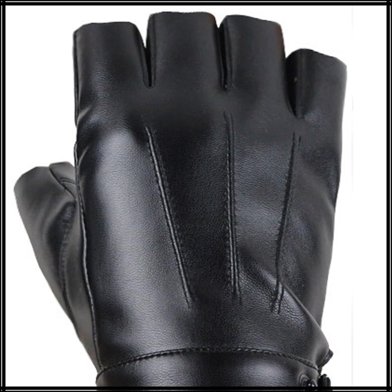 White Fang NT253 Gloves, Gloves, Leather, Fingerless, Gold, Silver, Rock