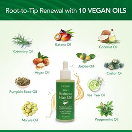 Dersie Hair Growth Oil with Batana and Rosemary: 10-in-1 Veganic & Natural, EXP 12/27