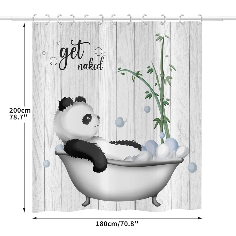 ASDCXZ Funny Shower Curtain, 180 x 200 cm, Panda Takes