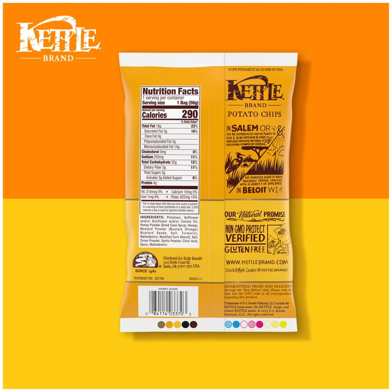 Kettle Brand Honey Dijon Kettle Chips 2oz Pack of 6