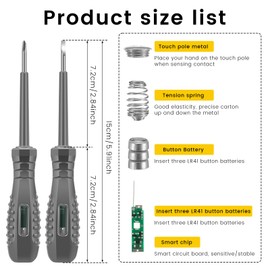 2Pcs High Torque Voltage Tester Screwdriver Set, 2-in-1 Non Contact/Contact Electric Tester Pen with Light Display, Magnetic Flathead Phillips Electric Screwdriver Detection Tool