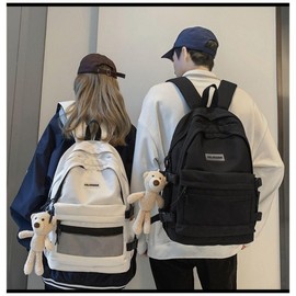 Multi-pocket basic casual backpack School bag pink/ONE