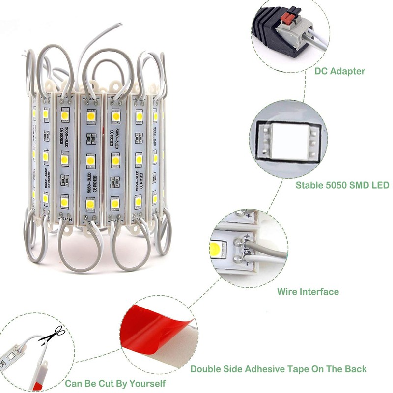 EAGWELL 20 Ft Storefront Light 40 Pieces Cold White 5050