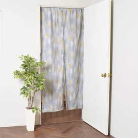 Style Decor W3802310 Room Divider Curtain Noren, Stylish, Scandinavian Blindfold, 70.9 inches (180 cm), Length 33.9 x 70.9 inches (86 x 180 cm), Leaf Sketch