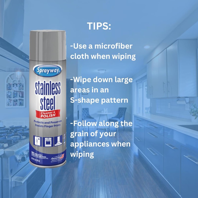 Sprayway Water-Based Stainless Steel Cleaner, 15 Fl Oz (Pack of