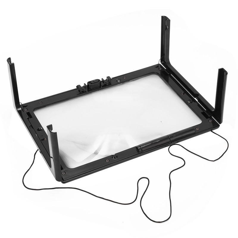A4 Size Reading Magnifying Glass with LED Light and Stand