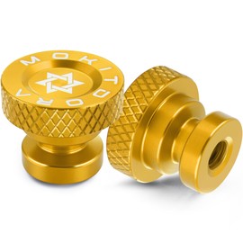 MoKitDora 2PCS Solo Seat Nuts Rear Fender Bolts Mount Screws 1/4"-20 Thread for Harley 1997-later Softail Touring Street Electra Road Glide King, Gold