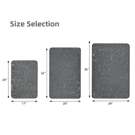 YIHOUSE Memory Foam Bath Mat Cobblestone Bathroom Rug Non Slip Washable Bathroom Mats Super Absorbent Bathroom Floor Mats(20"x32",Dark Grey)