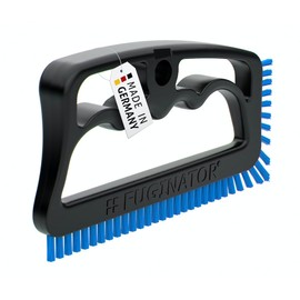 Fuginator Scrub Brush for Tile and Grout: Stiff Nylon Bristle Scrubbing Brush - Bathtub and Shower Scrubber for Floor Joints and Tile Seams - Cleaning Brush (Black/Blue)