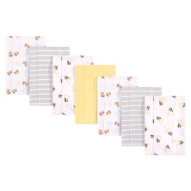 Hudson Baby Infant Boy Cotton Flannel Burp Cloths 7pk, Ya Dig, One Size