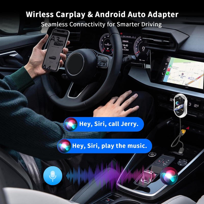Wireless CarPlay Adapter, Super Fast Upgrade from Wired CarPlay to
