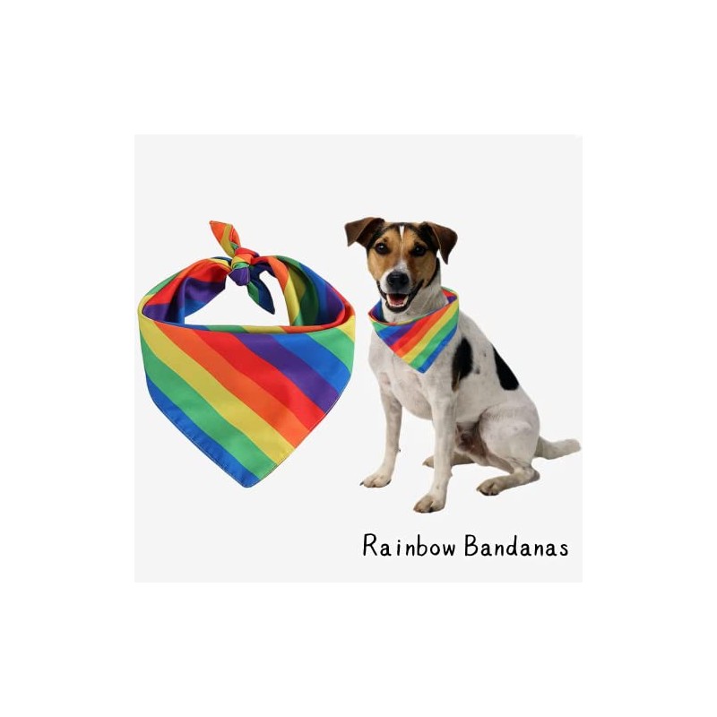 Bandanas de perro arcoíris transpirables para perros, pañuelos triangulares, para