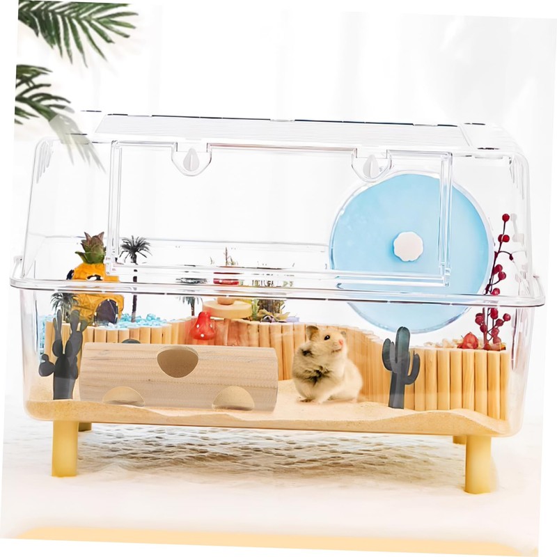 Sosoport Hamster Bamboo Hideout Tunnel Plaything Medium Natural Chew Toy