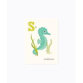 Sea Urchin Studio - S is for Seahorse - ABC Alphabet Wall Art for Kids
