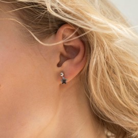 Made by Nami Women's 925 Sterling Silver Hanging Earrings Moon & Star Set Gifts for Women, Sterling Silver