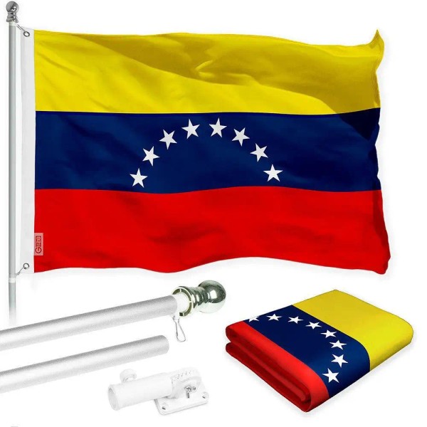 UD_G128 Combo Pack: 6 Ft Tangle Free Spinning Flagpole (Silver)