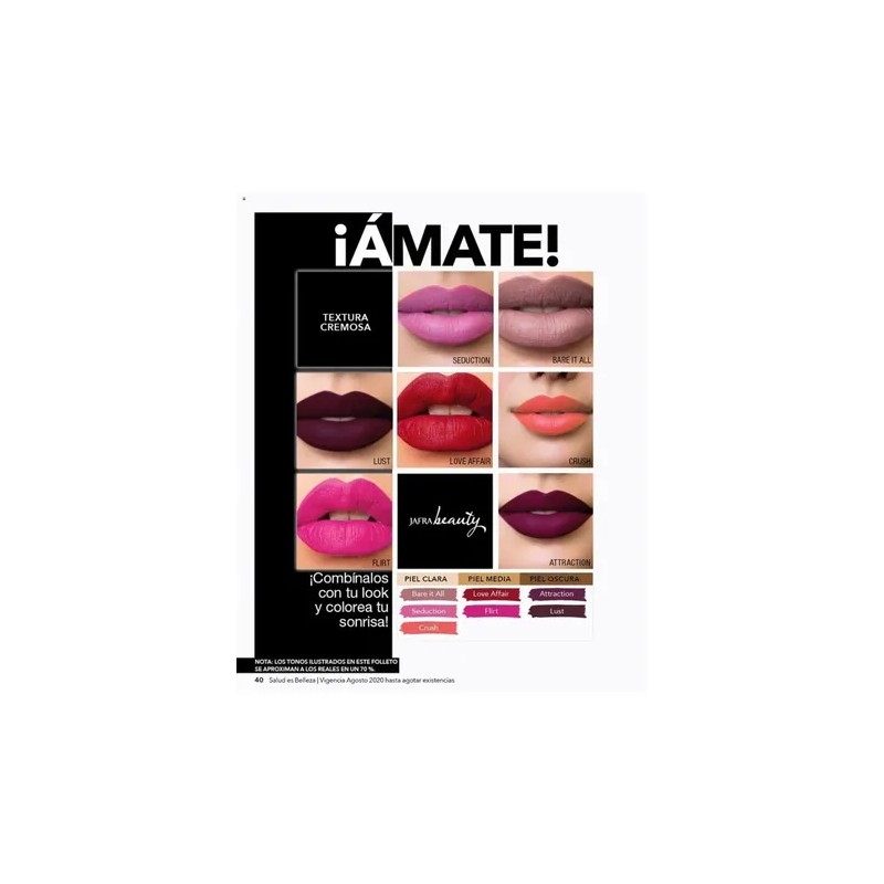 Labial Cobertura Total Mate Jafra Escoge Tu Tono Favorito