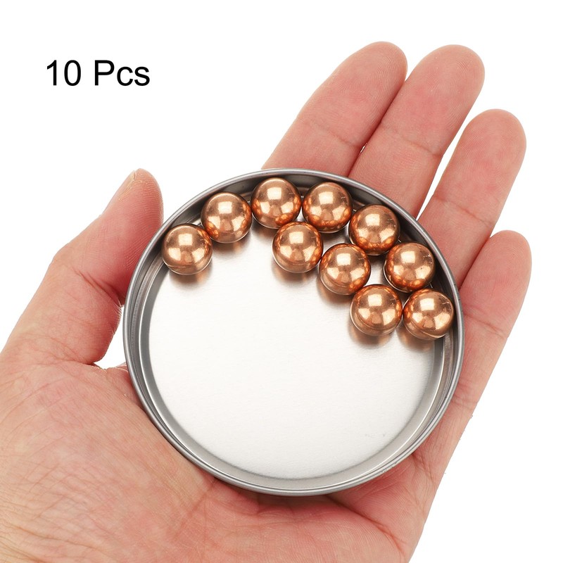 sourcing map 10 Pcs Precision Solid Copper Bearing Balls 12mm