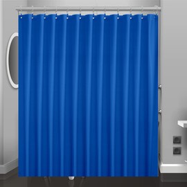 Eazzier Bath Royal Blue Plastic Shower Curtain Or Liner, 72x72 Inch Lightweight Blue Lolite Plastic Bathroom Shower Showroom Inner Curtain with Rustproof Metal Grommet Holes and Weighted Magnets