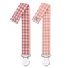 Pacifier Clip Leash Soothie Holder Unisex Plaid Button for Girl