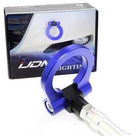 iJDMTOY Blue Track Racing Style Tow Hook Ring Compatible with Honda S2000, 1st Gen FIT, Acura TL etc, Made of Lightweight Aluminum