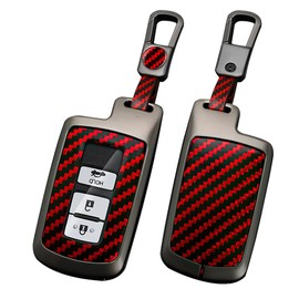 ontto Metal Car Key Cover with Keychain Fit for Toyota Camry Prius c Avalon Corolla Tacoma, Black, Black