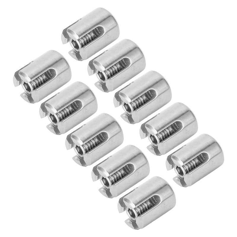 10Pcs Cross Cable Clamp Stainless Steel Wire Railing Clamp Fastener