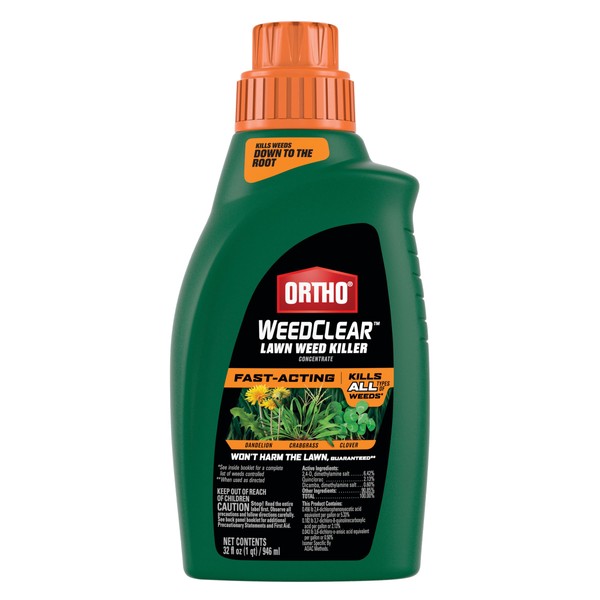 Ortho WeedClear Lawn Weed Killer Concentrate, Fast-Acting Formula Kills Dandelion,