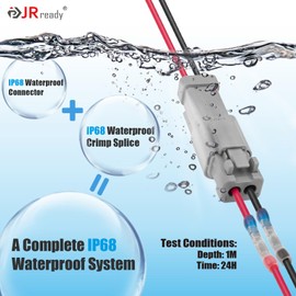 [Newest Version] JRready Deutsch DT Connector 4 Pin IP68 Waterproof 6 Kits - 4 Wire Connector with UL3266 16 AWG Wire, Wire Harness Connector for Car, Boat, Truck, Motorcycle