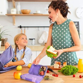 Navaris Bento Box Lunch Box - Leak-Proof with Variable Compartments - Removable Inner Tray - for Boys and Girls - Green