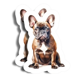 French Bulldog Stickers - 5" On Longest Side - Dog-Cute-Breeds-Animals-Fun-Loving - 2 Pack - High Adhesive Tack - Bumper Stickers for Cars, Truck, SUV - Made in USA - PLDFS0040