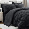 Bedsure Black Comforter Set Queen - Bed in a Bag Queen 7 Pieces, Pintuck Bedding Sets Black Bed Set with Comforter, Sheets, Pillowcases & Shams