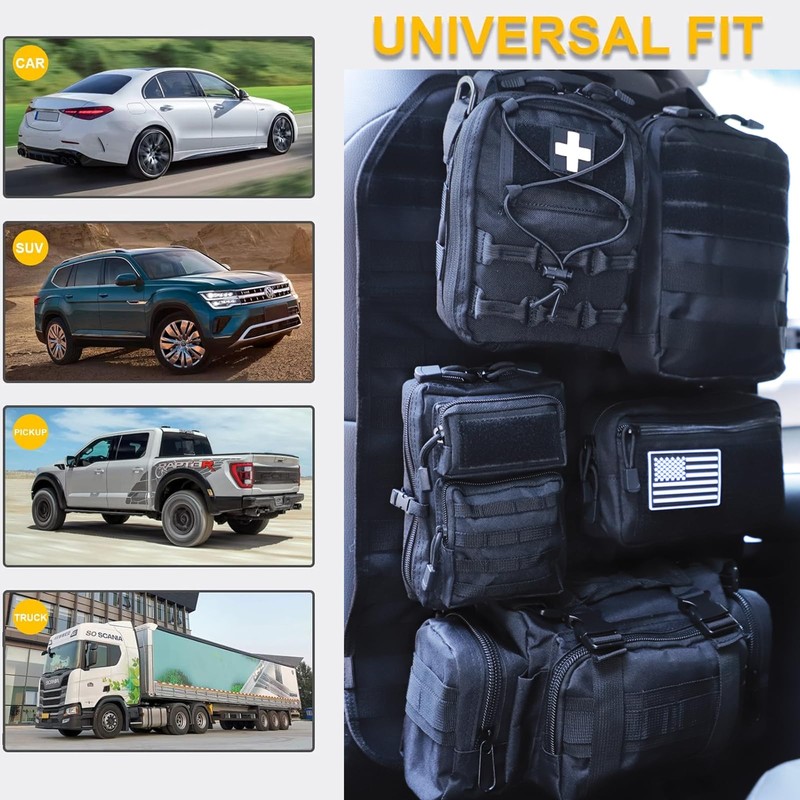 Universal Tactical Car Seat Back Organizer Bag Tactical Molle Vehicle