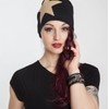 styleBREAKER Slouch Beanie With Artificial Leather Star Patch, Slouch longbeanie,