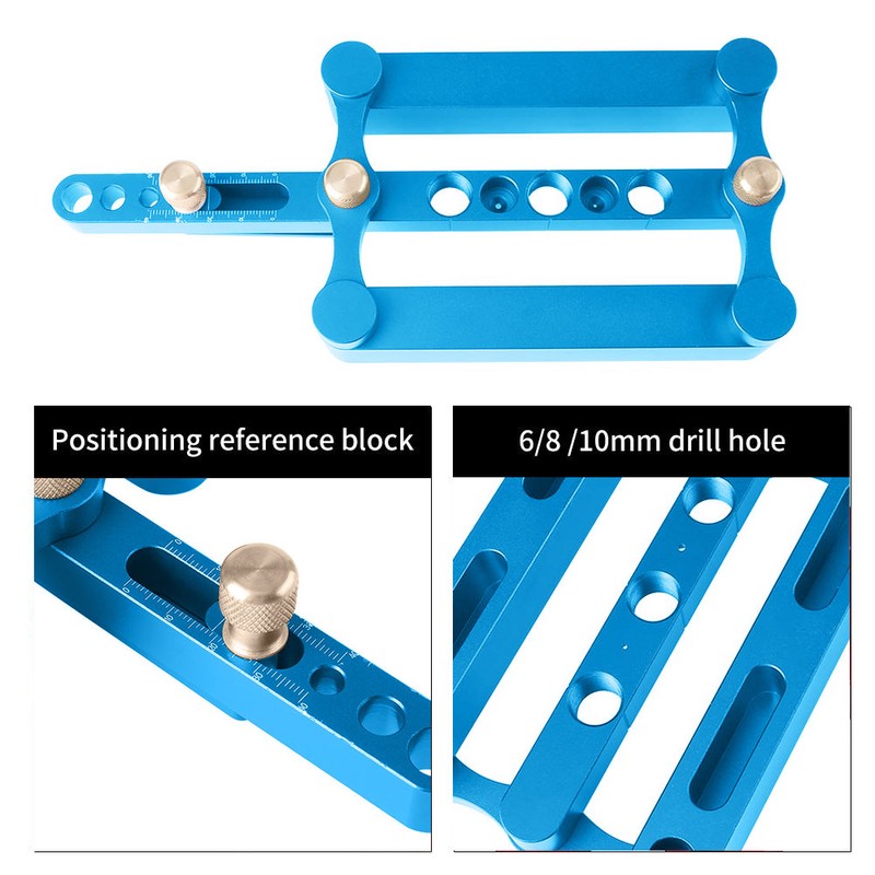 6/8/10mm Self Centering Doweling Jig Drilling Guide Kit Woodworking Positioner