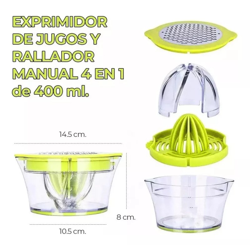 Total Supplier 4 En 1 Exprimidor Naranjas Limones Manual Rallador
