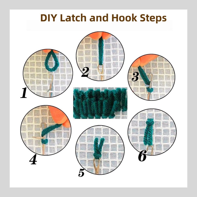 DIY Latch Hook Pillow Kit Cactus Desert and Sunset 43x43cm-2