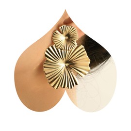 Zeshimb Big Flower Petal Dangle Earrings Gold Flower Drop Earrings Exaggerate Large Metal Floral Stud Earrings Boho Flower Brushed Statement Earrings Jewelry for Women