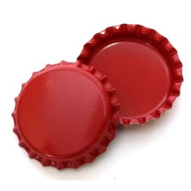 100 Double Sided Red Bottle Caps Colors Craft Linerless