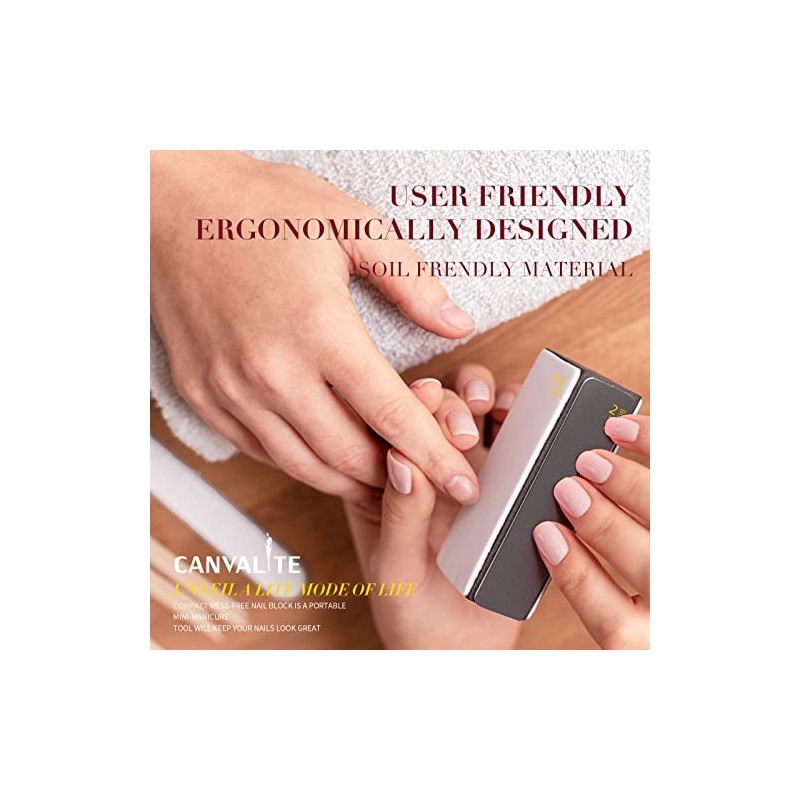Canvalite Pulidor de uñas para uñas naturales, todo en uno,