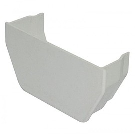 FLOPLAST 114mm Square Gutter Internal Stop End - White